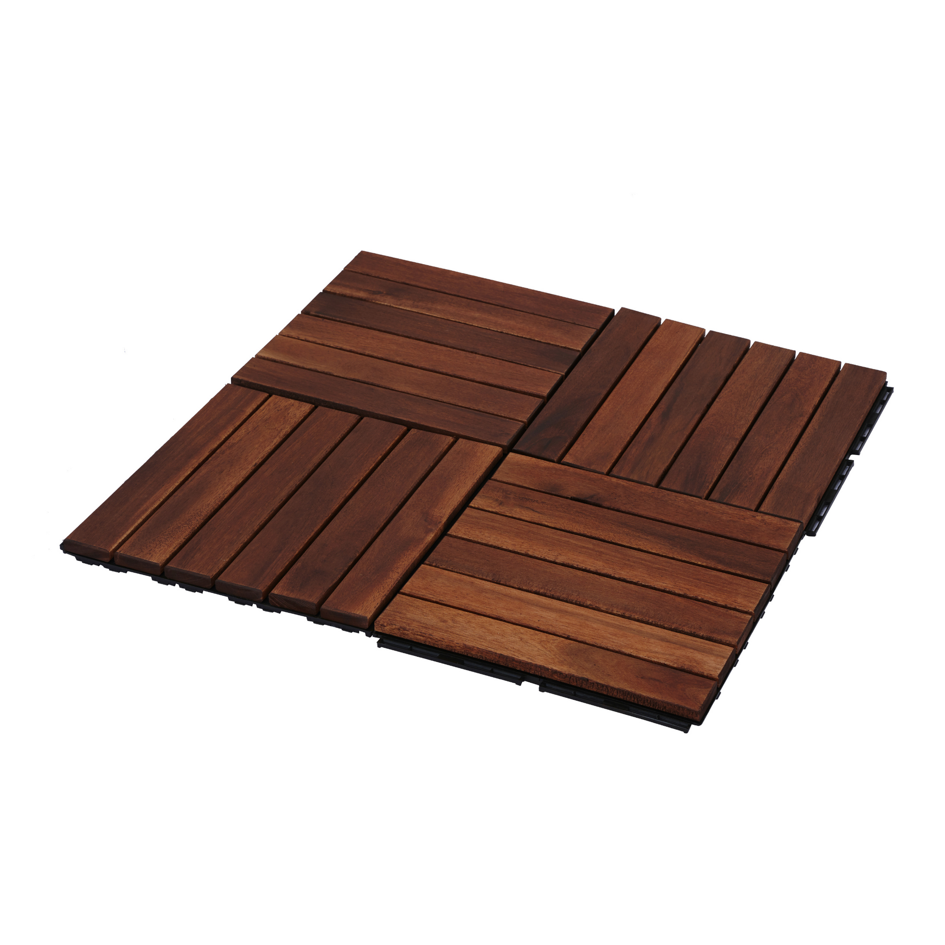 10 Pcs Interlocking Deck Tiles Striped Pattern, 12" X 12" Square Acacia Hardwood Outdoor Flooring For Patio, Bancony, Pool Side,.. Brown Garden & Outdoor American Design,American Traditional,Antique Solid Wood