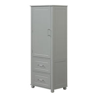 Tall Bathroom Storage Cabinet, Freestanding Storage Cabinet With Two Drawers And Adjustable Shelf, Mdf Board With Painted Finish, Grey Grey Mdf