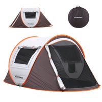 2 Person White Brown Pop Up Camping Tent White Walnut Polyethylene