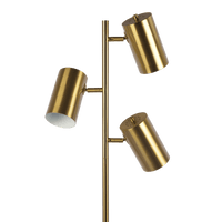Harmony Brassed Gold Floor Lamp With Rotary Switch Triple Spots Metal Block Base Gold Table&Floor Lamps Brass