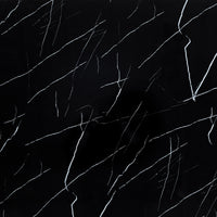 Table And Chair Set.63"W X 37"D X 30"H Black Marble Mdf Diningtable Set With 4 Black Pu Chairs With Gold Metal Legs.Bring A Comfortable Home Experience To The Kitchen, Bedroom, And Office.