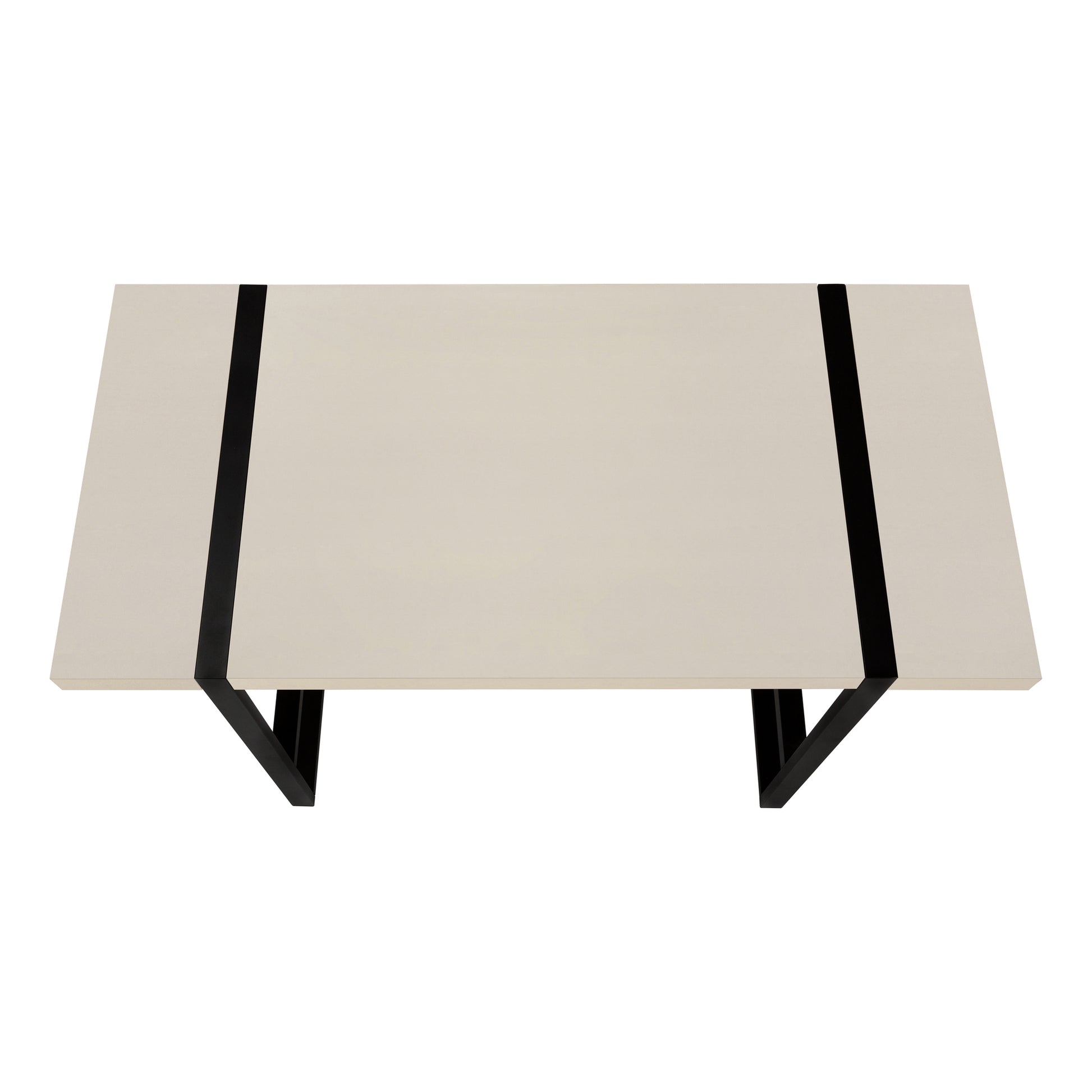 Computer Desk, Home Office, Laptop, 48"L, Work, Beige Laminate, Black Metal, Contemporary, Modern Taupe Particle Board