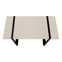 Computer Desk, Home Office, Laptop, 48"L, Work, Beige Laminate, Black Metal, Contemporary, Modern Taupe Particle Board