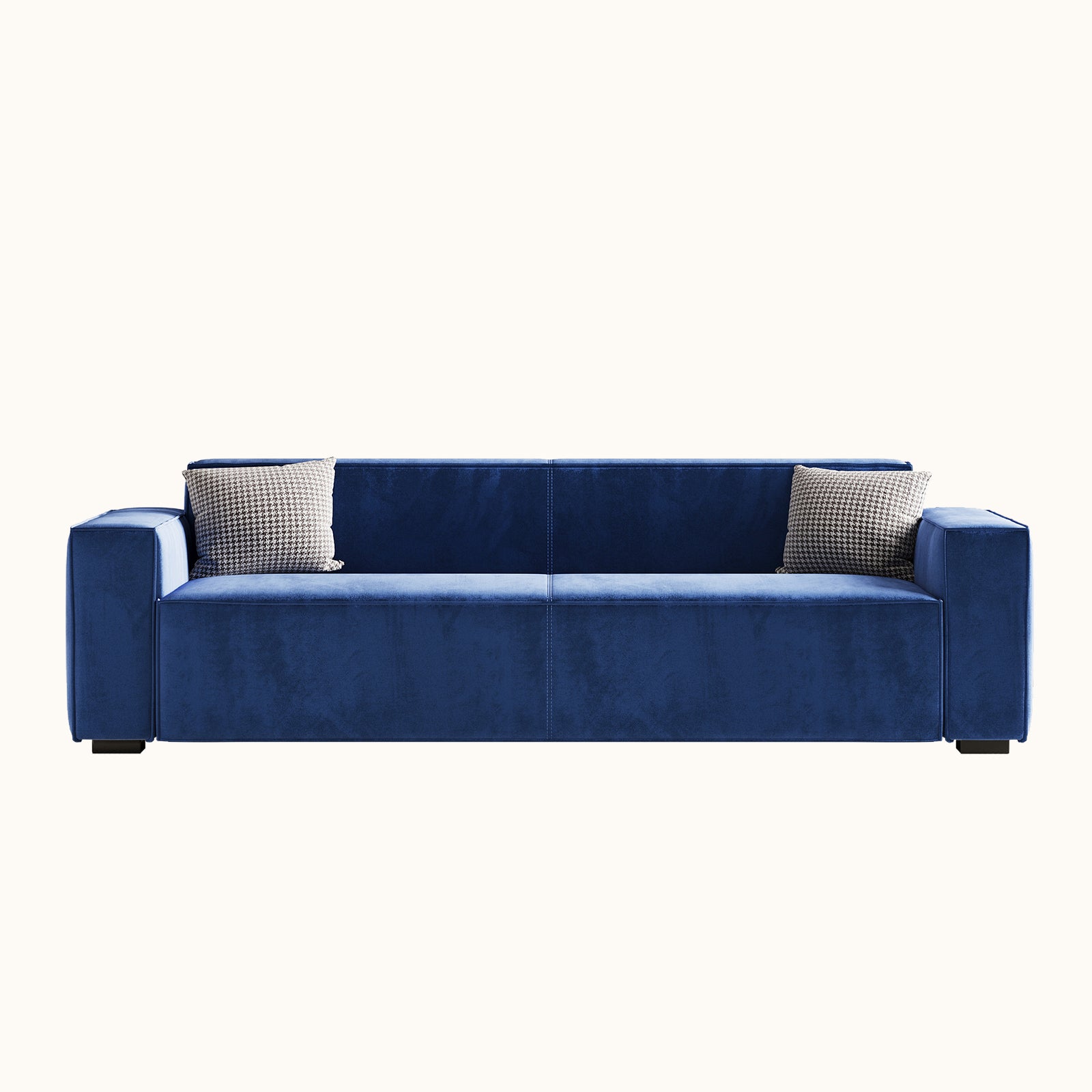 88.6" Modern Sofas Couches For Living Room,3 Seater Loveseat,Cloud Sofas & Couches With Square Armrest,Deep Seat Comfy Couch For Bedroom Navy Blue Chenille