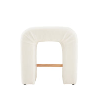 24'' Boucle Stool Set Of 2,Dining Chairs For Home Kitchen Island,White White Dining Room Sponge Modern Bar Stools Set Of 2 Polyurethane Foam Fabric,Foam,Plywood,Wood