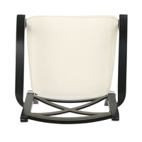 2Pc Dining Chair Black Ivory Aluminum