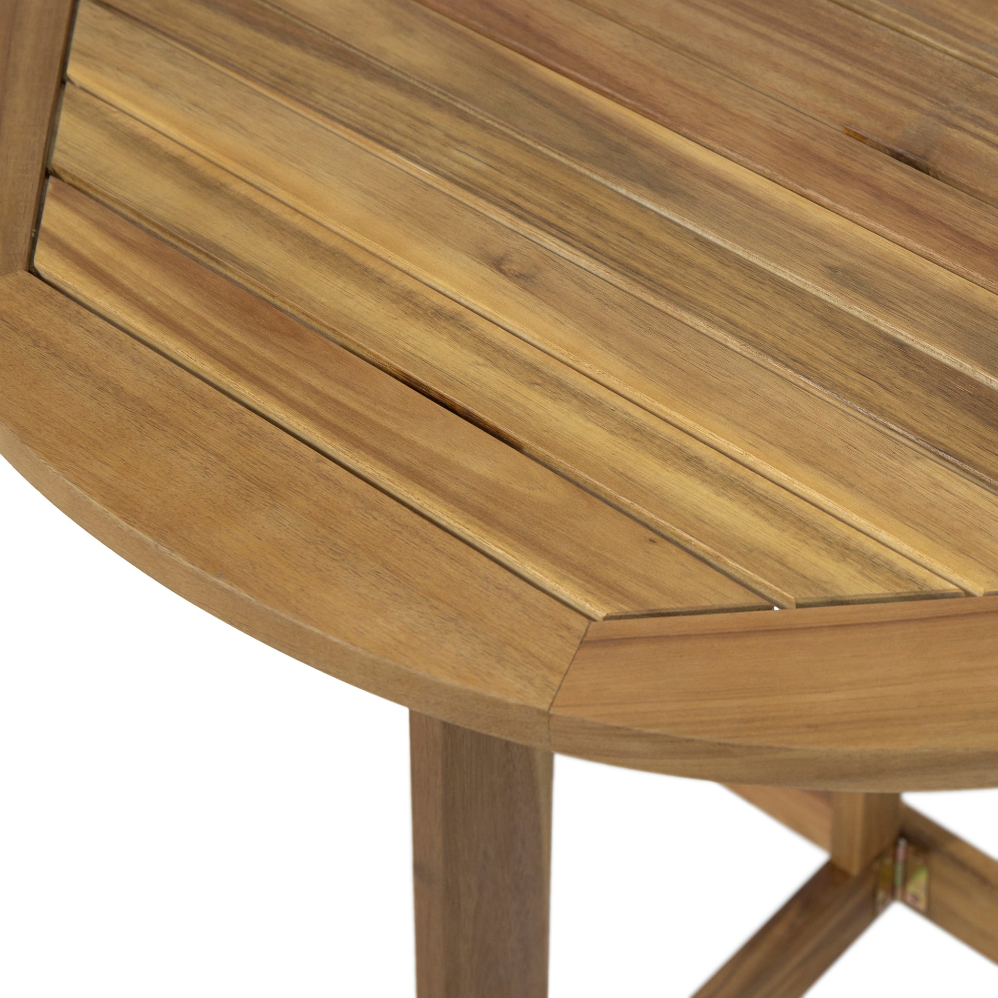 Westmont Half Round Bistro Table, Natural Natural Acacia Wood