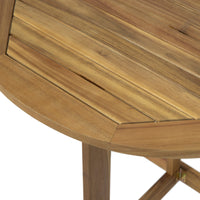 Westmont Half Round Bistro Table, Natural Natural Acacia Wood