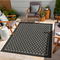 Sunshine Gc Har2008 Anthracite 2 Ft. 7 In. X 7 Ft. 3 In. Indoor Outdoor Area Rug Anthracite Polyester Polypropylene