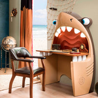 Ahoy Shark Desk Brown Particle Board