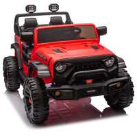 24V Two Seater Kids Ride On Electric Car W Parents Control,Seat Width 19.69In,400W Motor,Four Wheel Suspension,Light&Searchlight,Usb,Mp3,Bluetooth,Provide A Speed Of 1.86 4.35Mph For Kids Of 3 . Red