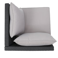 Antibes V Shape Sofa Set Grey Table Corner Grey Fabric