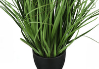 Artificial Plant, 23" Tall, Grass, Indoor, Faux, Fake, Table, Greenery, Potted, Real Touch, Decorative, Green Grass, Black Pot Green Foam Plastic