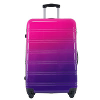 Hardshell Luggage Sets 3 Piece Gradient Color Expandable Suitcase With Spinner Wheels And Tsa Lock Lightweight 20" 24" 28" Available,Purple And Pink Multicolor Purple Abs