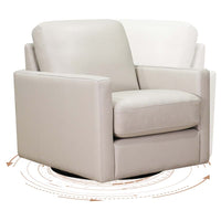 Dillon Swivel Leather Chair Beige Memory Foam Genuine Leather