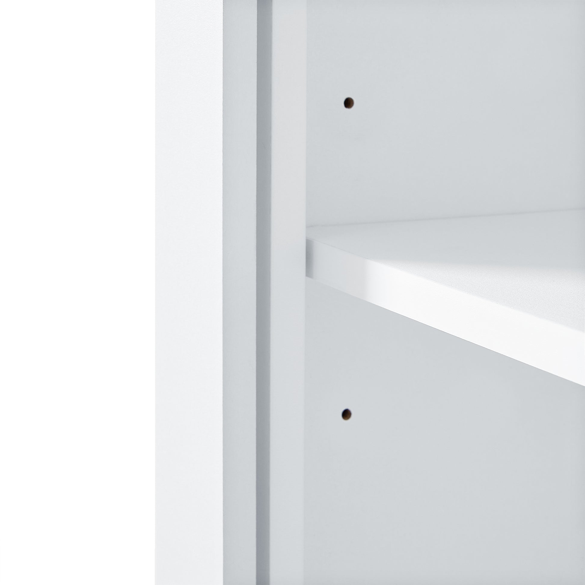 Tall Bathroom Storage Cabinet, Cabinet With Two Doors And One Drawer, Adjustable Shelf, Mdf Board, White White Mdf