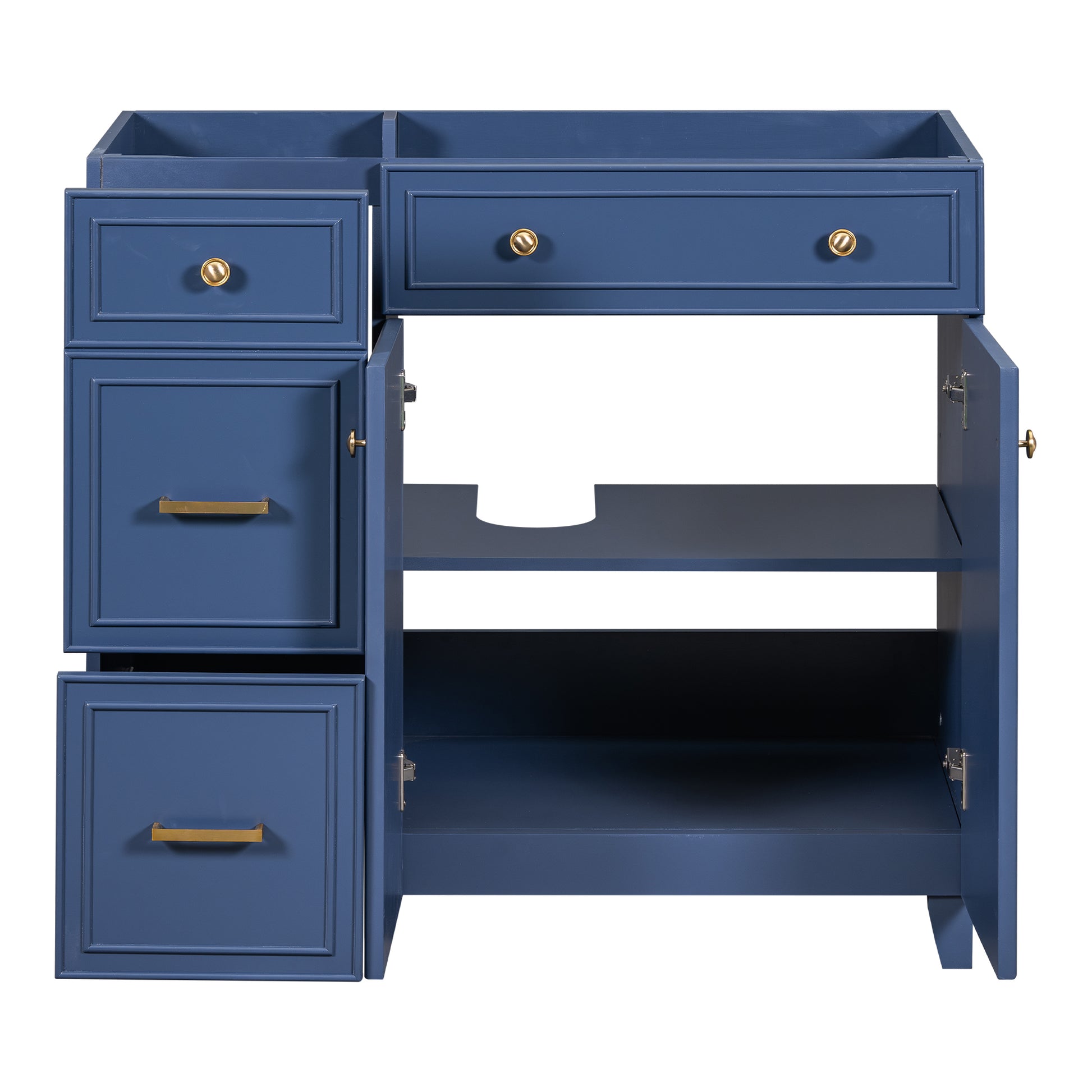 Cabinet Only 36" Blue Bathroom Vanity Sink Not Included Navy Blue Bathroom Solid Wood Mdf