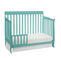 Riley 4 In 1 Convertible Crib Turquoise Turquoise Wood