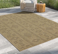 Earth Gc Ntl1002 Jute Mocha 5 Ft. 3 In. X 7 Ft. 3 In. Indoor Outdoor Area Rug Natural & Light Brown Polyester Polypropylene