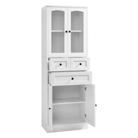 Tall Bathroom Storage Cabinet, Cabinet With Four Doors And Drawers, Adjustable Shelf, Mdf Board, White White Mdf