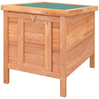 Pawhut Small Wooden Rabbit Hutch Bunny Cage Guinea Pig Cage Duck House Dog House With Openable & Waterproof Roof, Natural Natural Wood