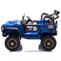 24V Two Seater Kids Ride On Truck Car W Parents Control,200W*2,Seat Width 20.28In,Four Wheel Suspension,Led Lights,Music,Mp3,Bluetooth,Two Independent Seat Belts,Suitable For Off Road For Kids Aged