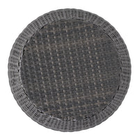 Outdoor Wicker 14.00" Patio Side Table Grey Rattan