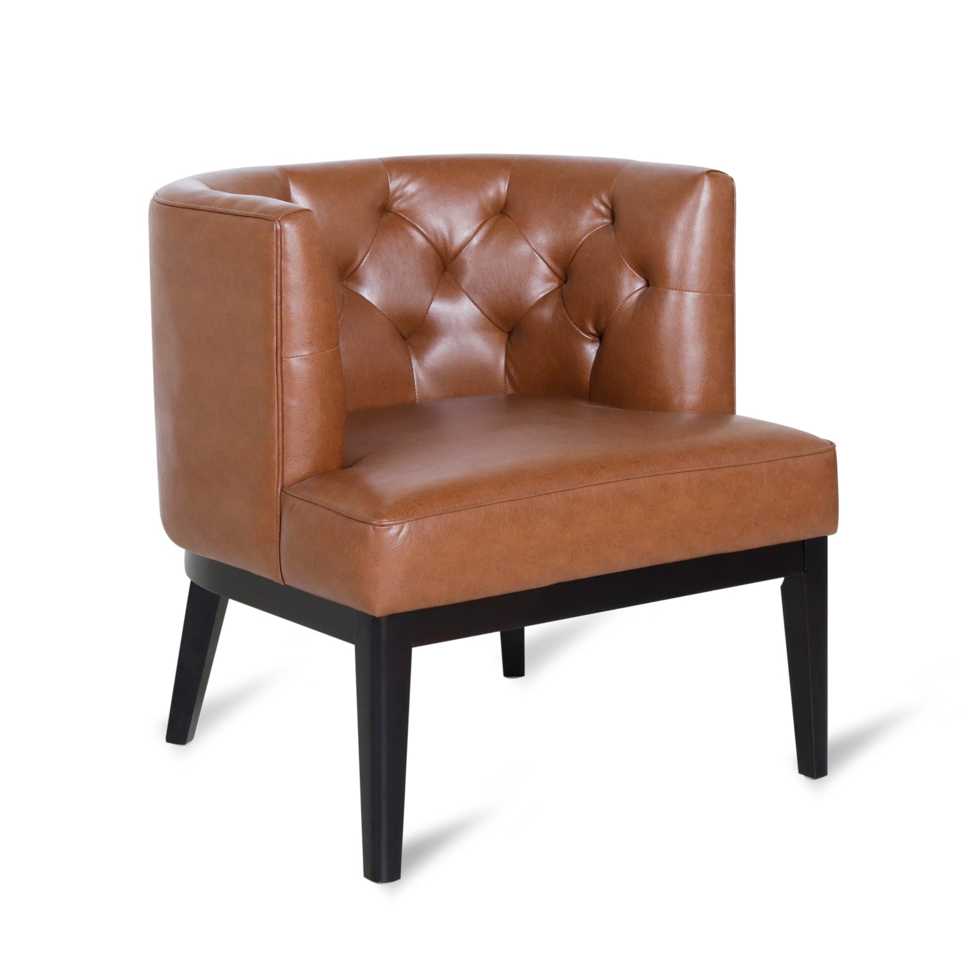 Accent Chair Light Brown Fabric