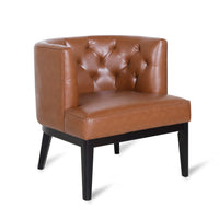 Accent Chair Light Brown Fabric