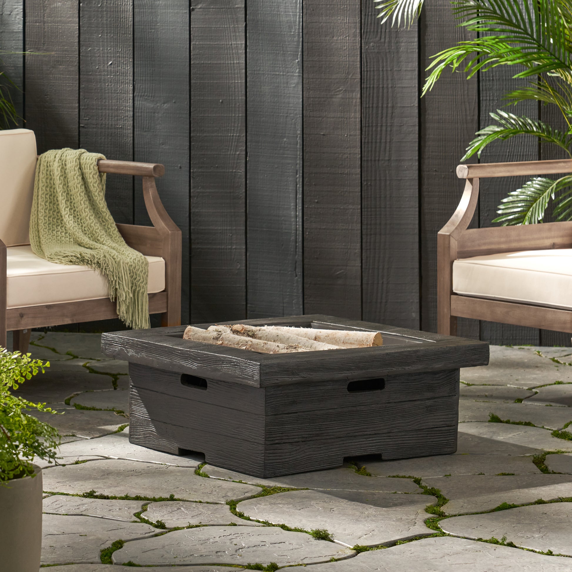 Mgo 29 Square Wood Burning Fire Pit Grey Magnesium Oxide