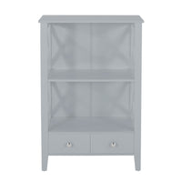 2 Drawer Storage Rack Gray Mdf