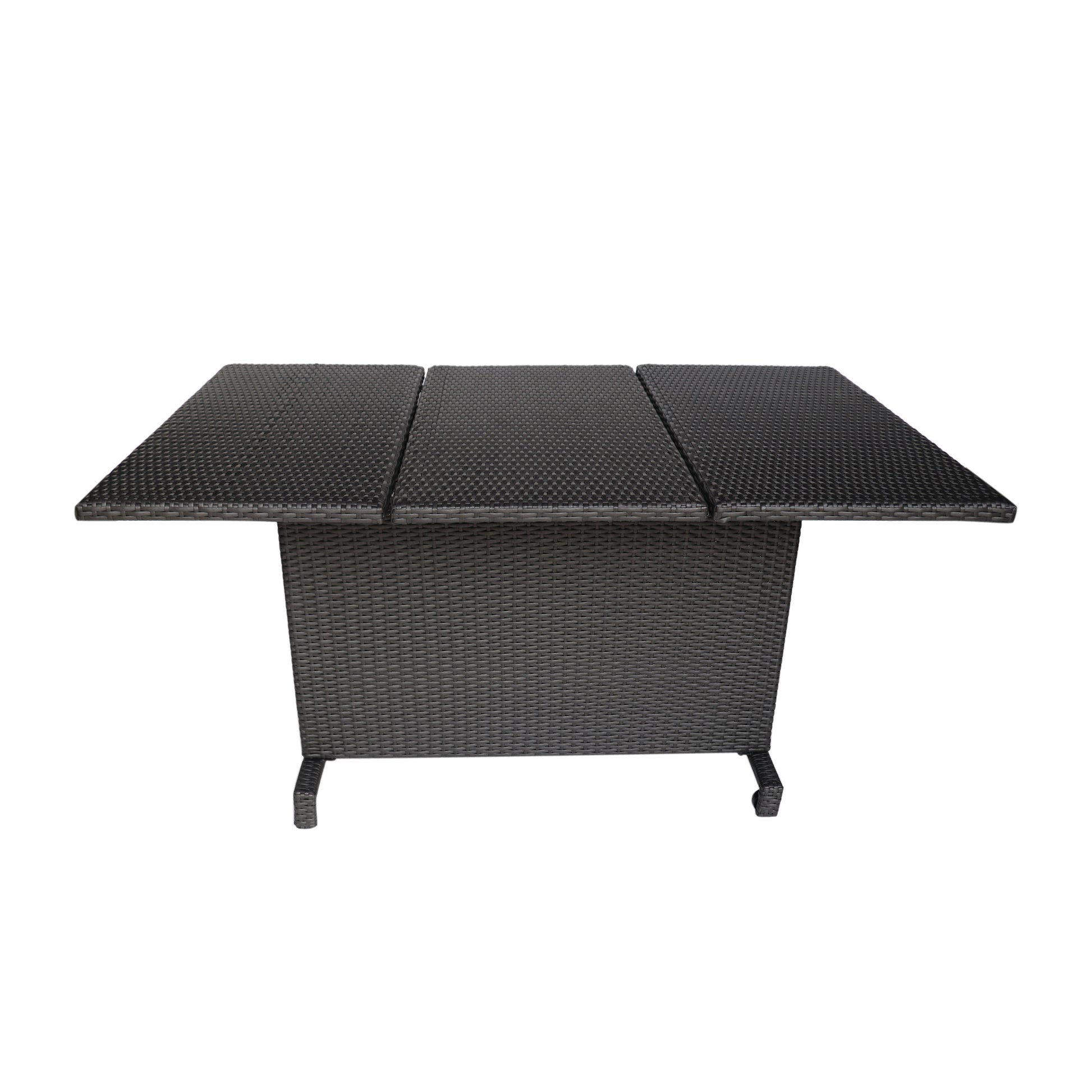 Maldives Aluminum Foldable Dining Set Grey Pe Rattan Iron