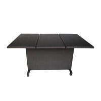 Maldives Aluminum Foldable Dining Set Grey Pe Rattan Iron