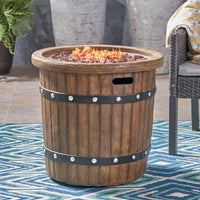 Round 25" Mgo Fire Pit 40 000 Btu Dark Brown Magnesium Oxide