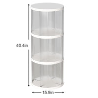 360 Rotating Bookshelf, Small Corner Bookcase With Small Footprint, 3 Tier Floor Standing Bookcasefor Kids&Adults, Narrow Book Shelf Organizer For Bedroom, Living Room, Round, White Cream White Bedroom American Design,Classic Polypropylene Abs,Pet