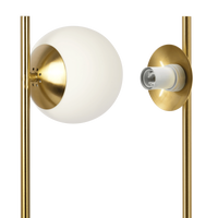 Ethereal Modern Small Brass Metal Table Lamp, Desk Lamp Fixture With White Glass Globe Shade Gold,White Table&Floor Lamps Brass,Glass