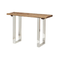 Console Table Natural Wood Metal