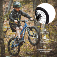 S20101 Ecarpat 20 Inch Kids Bike, Boys Girls Mountain Bike Ages 8 12, 7 Speed Teenager Children Kids' Bicycles, Front Suspension Disc U Brake, 14 Inch Height Steel Frame Blue Polyurethane Foam Carbon Steel