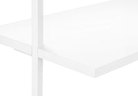 Bookshelf, Bookcase, Etagere, Ladder, 5 Tier, 72"H, Office, Bedroom, White Laminate, White Metal, Contemporary, Modern White Metal