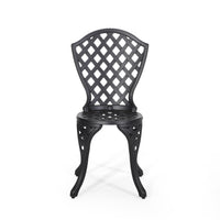 Bono Metal Bistro Set Black Aluminium