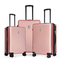 Luggage Sets 3 Piece Hardshell Suitcases With Wheels, Lightweight Expandable Travel Luggage With Tsa Lock, Carry On, Checked Luggage 20Inch 24Inch 28Inch Rose Gold Abs Pc