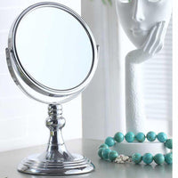 6.5" Diameter Chrome Make Up Mirror, X7 Magnification, Silver Finish Silver Metal