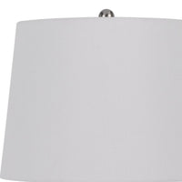 25 Inch Set Of 2 Artisanal Ceramic Accent Table Lamp, Fluted, Grayed Black White Ceramic