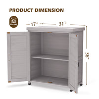 Potting Bench With Storage Cabinet And Metal Table Top For Outdoor Patio,Outdoor Work Station Table Gray Solid Wood