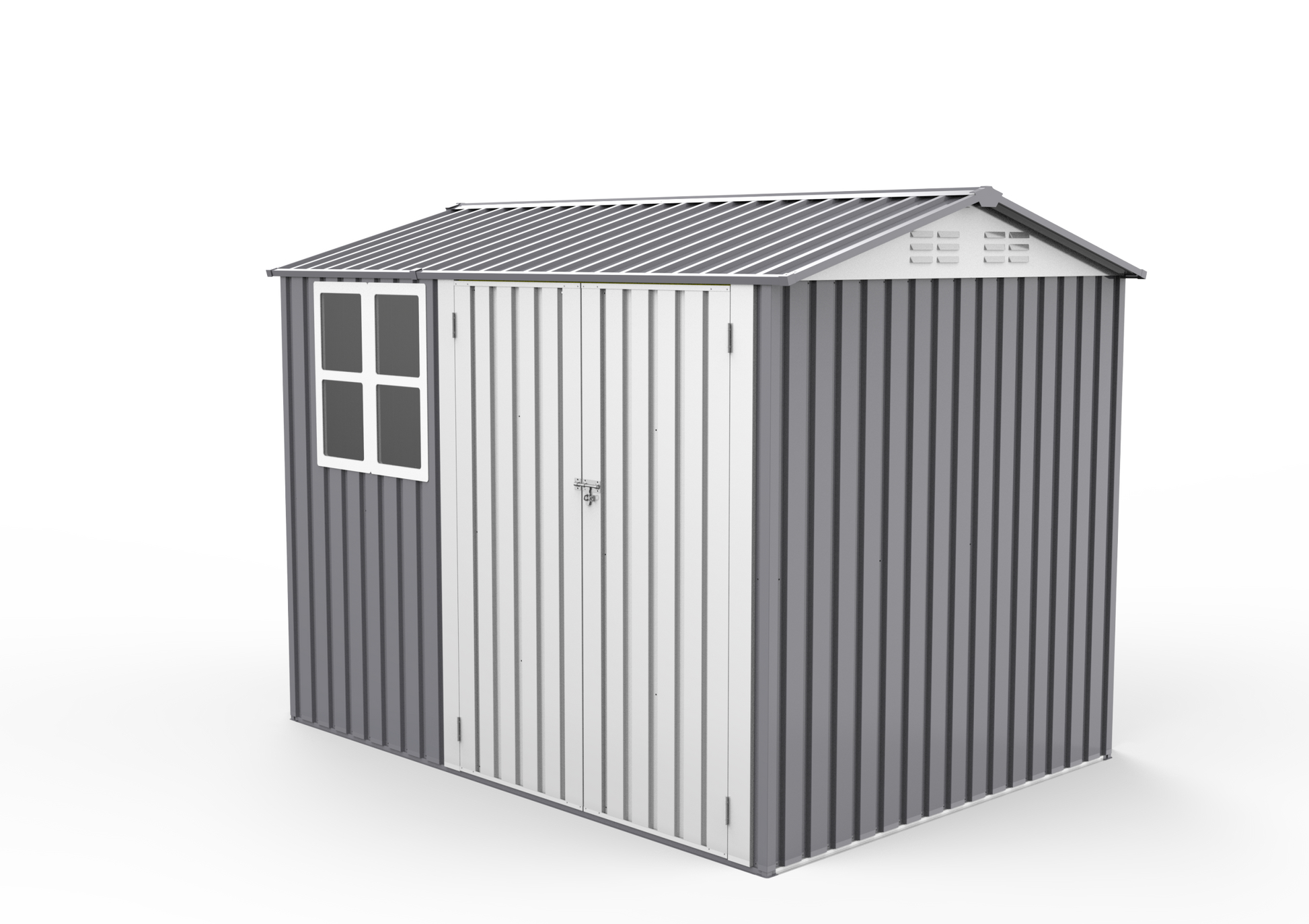 Storage Shed 6 X 8 Ft Large Metal Tool Sheds With Window Grey Rectangular None Garden & Outdoor Modern Year Round Use Anchored Metal