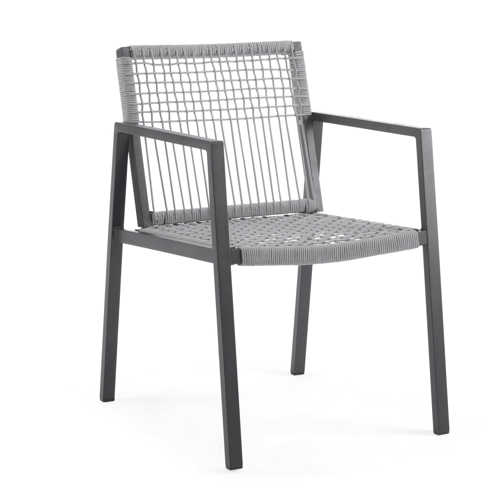 Outdoor Dining Set, Dining Chair Set Of 6 Aluminum Dining Table, Gray Black Black Grey Aluminum