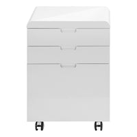 File Cabinet, Rolling Mobile, Storage Drawers, Printer Stand, Office, Work, Glossy White Laminate, Contemporary, Modern White Mdf