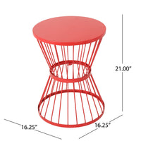 Lassen 16" Side Table Red Iron