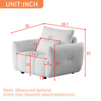 39.7'' Teddy Fabric Sofa, Modern Lounge Chair For Apartment, Office, Living Room And Bedroom Green Wood Primary Living Space Pine Foam Fabric 1 Seat