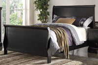 Modern 1Pc Eastern King Size Bed Bedroom Furniture Sleigh Design Headboard Footboard Plywood 1Pc Bedframe Box Spring Required King Black Wood Bedroom Contemporary,Modern,Transitional,Ultra Modern